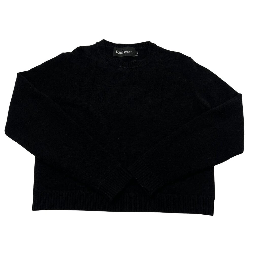Realisation Par Crewneck Knit Sweater in Black